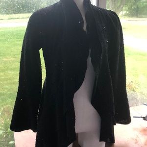 Mishca black sequin open front cardigan Medium